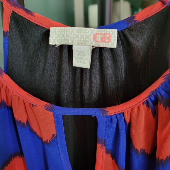 GB Gianni Bini Orange and Blue Chevron Game Day Dress - Picture 4 of 8